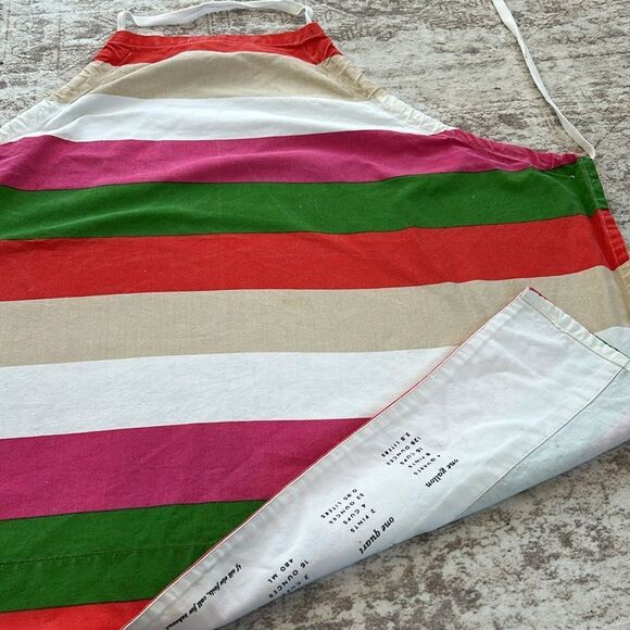 Kate Spade Colorful Striped Apron with measurements on the inside hem - Picture 3 of 5